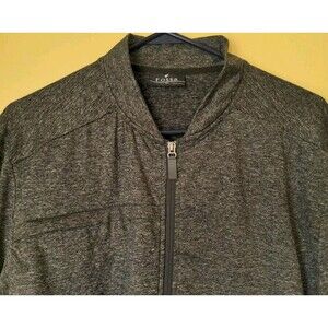 Nice Fossa Jacket Men's XL Heather Black Full Zip Pockets Stretch Activewear EUC